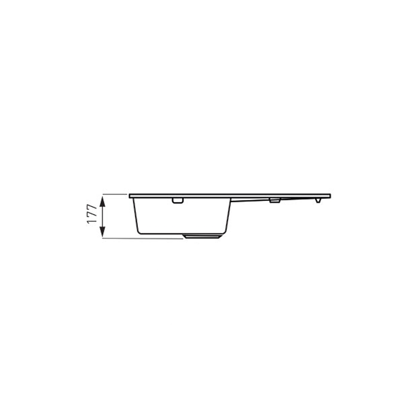 Chiuveta granit Ferro, Mezzo II, dreptunghiulara, 1 cuva cu picurator, 780x480 mm, nisip